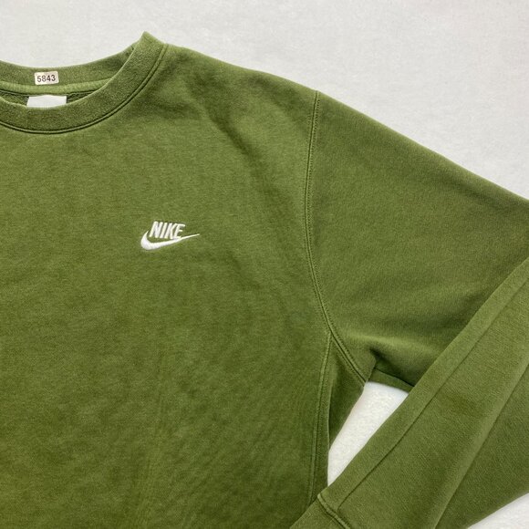VintageN ike Sweatshirt Men's S Army Green Swoosh Pullover Crewneck Y2K - Picture 3 of 13